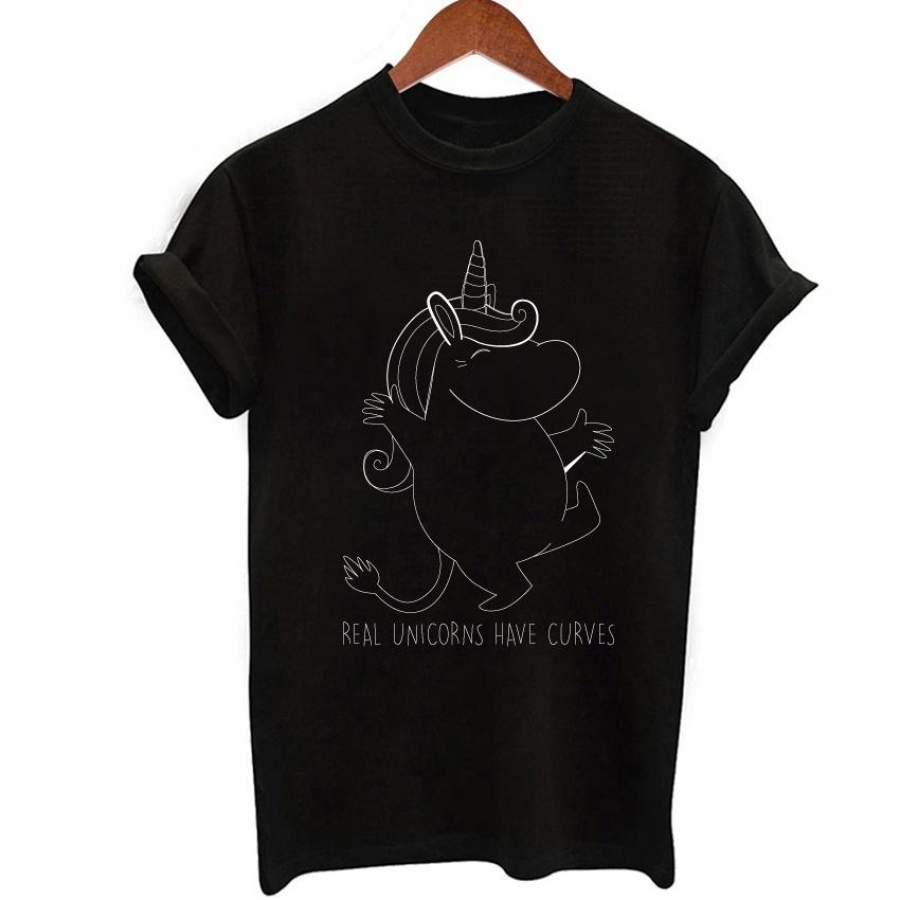 2017 Harajuku Cute Horse Print Summer T-Shirt Women Short Sleeve Black T-Shirt Female