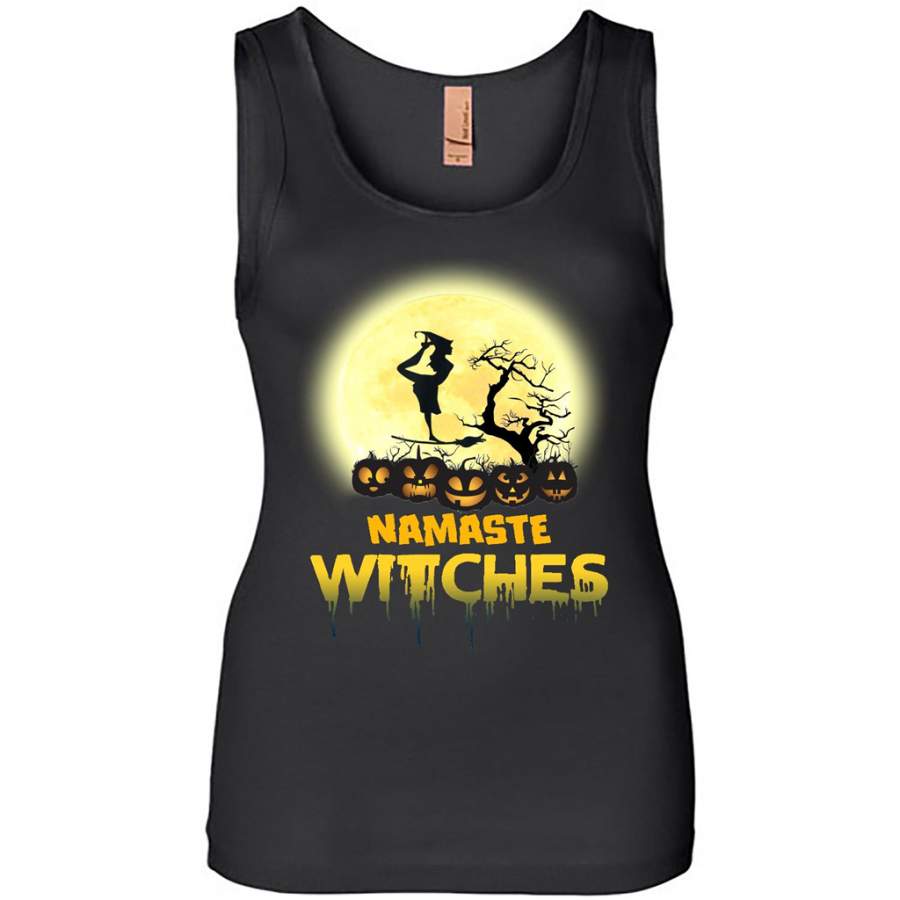 Yoga – Namaste Witches – Halloween Yoga – Womens Jersey Tank