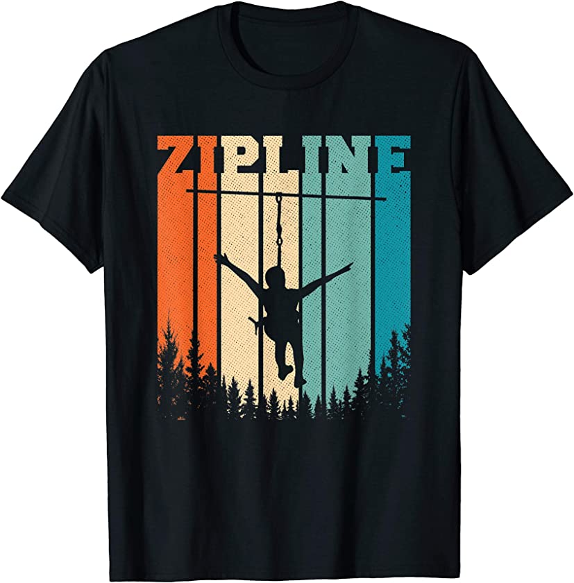 Zip Line Zipline Adventure Vintage Ziplining Ziplines T-Shirt