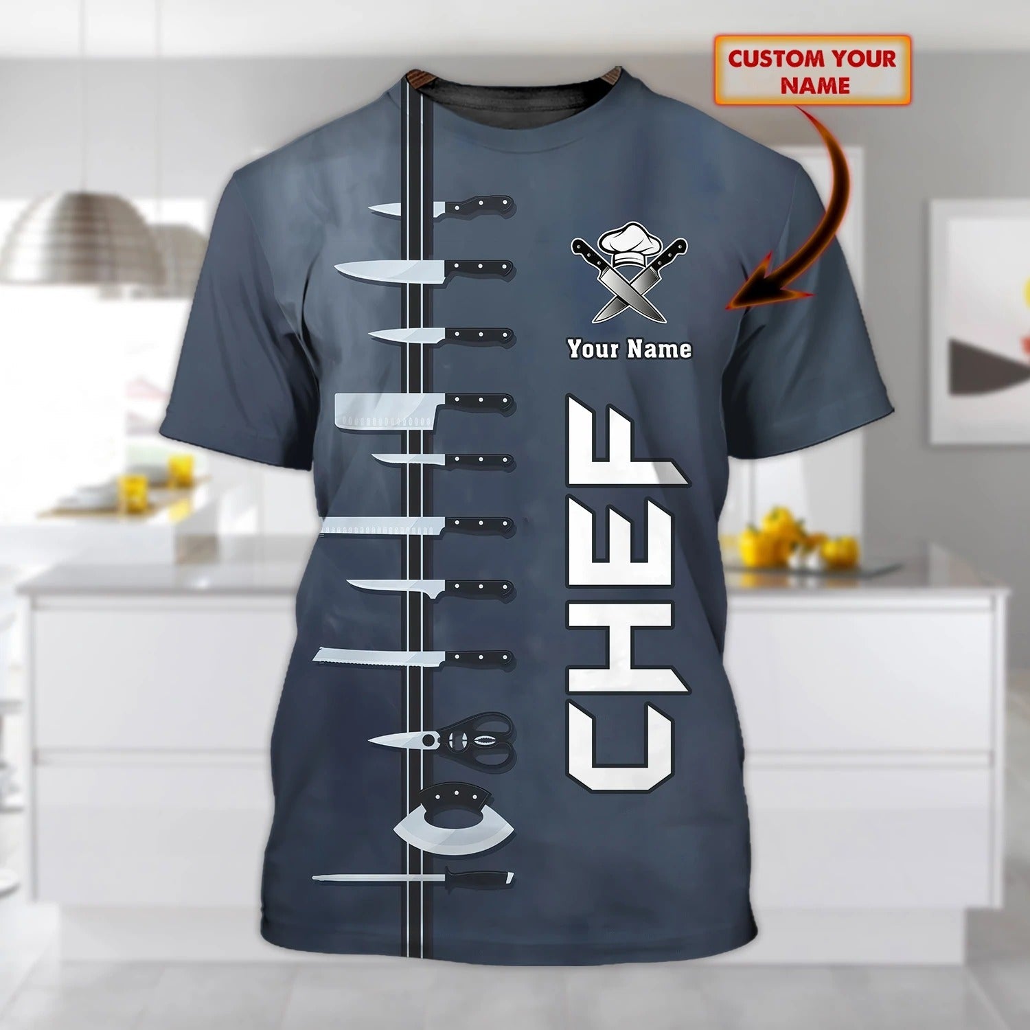 Personalized Name 3D Chef, Master Chef Tshirt, Best Gift For Cooking Lover, 3D Full Print Cooker Shirt, Chef Shirt