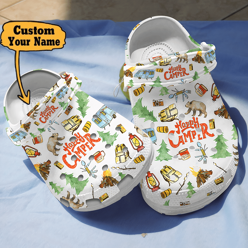 Camping Crocs – Personalized Happy Camper Crocs Shoes For Men And Women