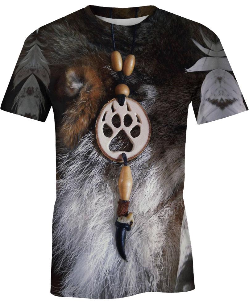 Welcomenative Animal Fur Motifs, 3D T Shirt, All Over Print T Shirt, Native American