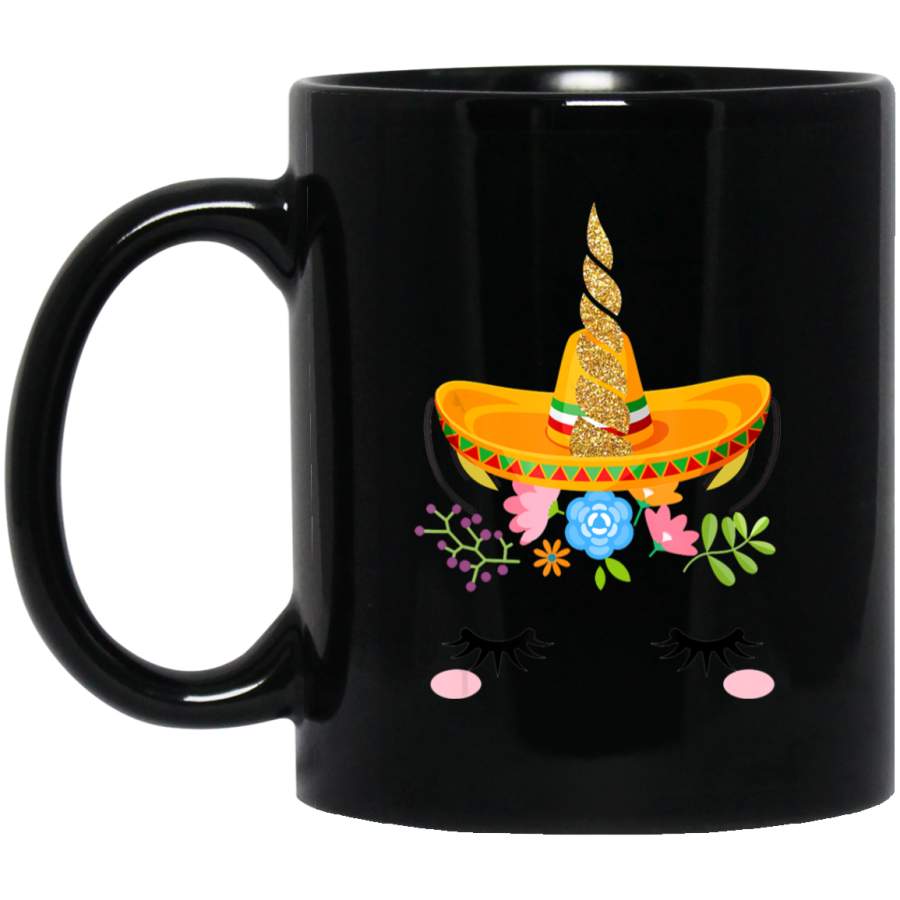 Unicorn Face Sombrero Mexican Cinco De Mayo Kids Girl Coffee Mug