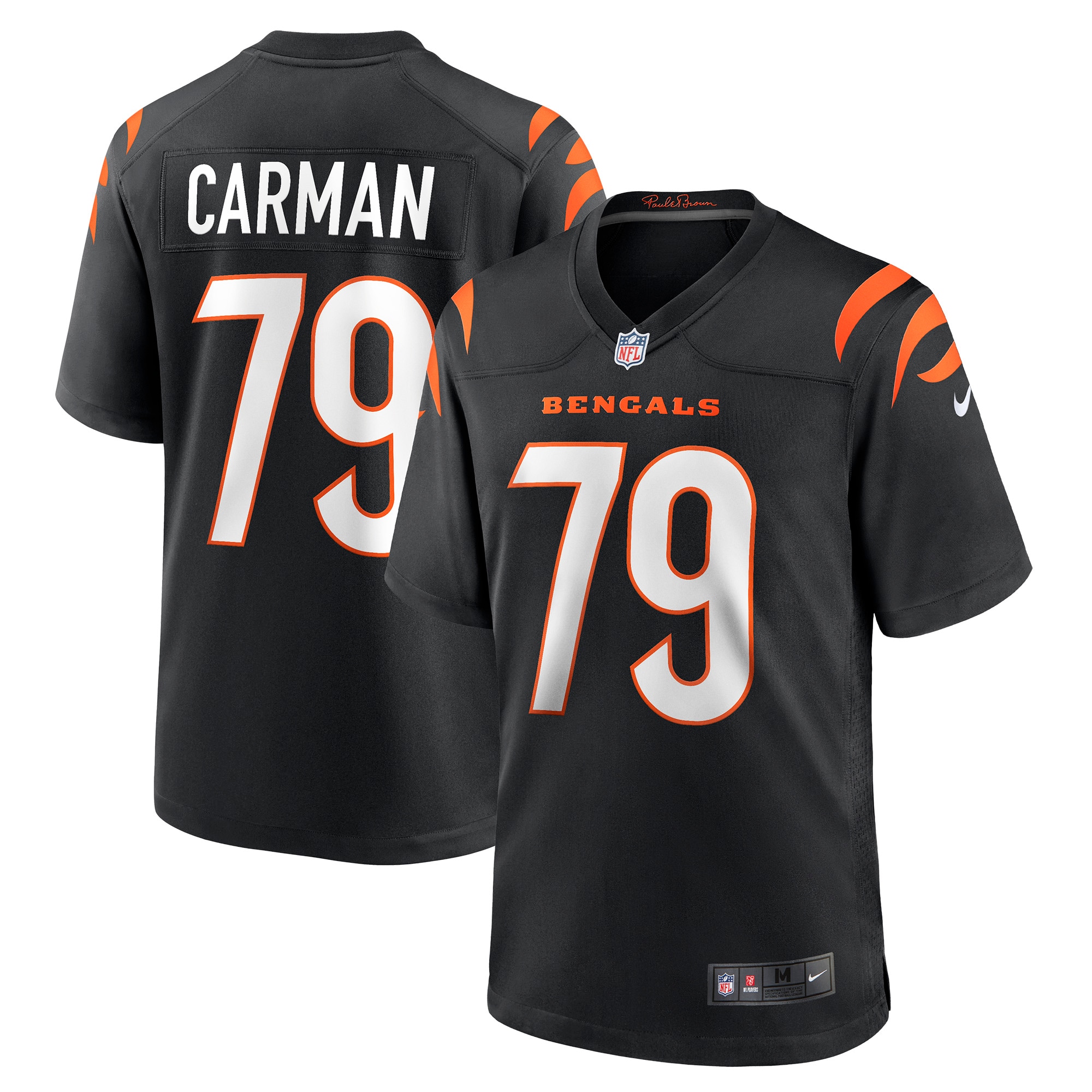 Men’s Cincinnati Bengals Jackson Carman Black Game Jersey