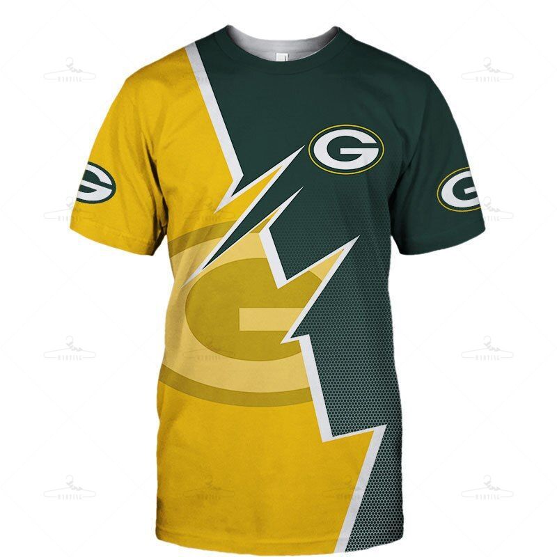 Green Bay Packers T-Shirt Zigzag Graphic Summer Gift S