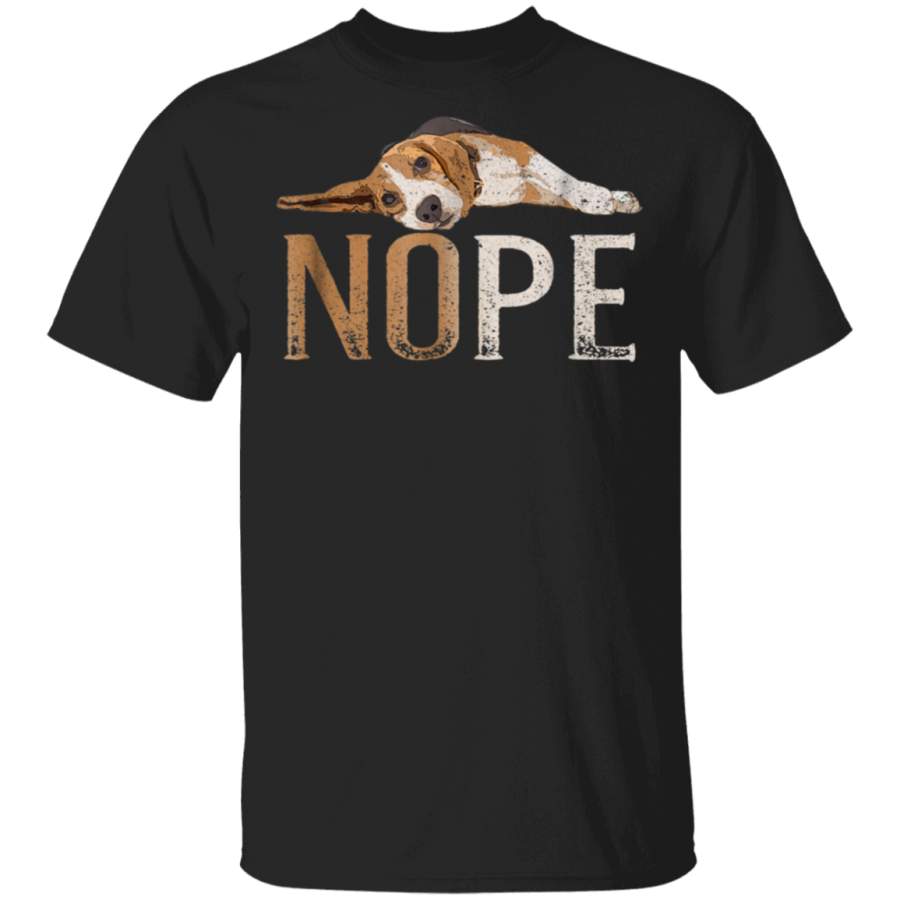 Nope Lazy Beagle TShirt Dog Puppy Pet Animal Fur Paw Tee