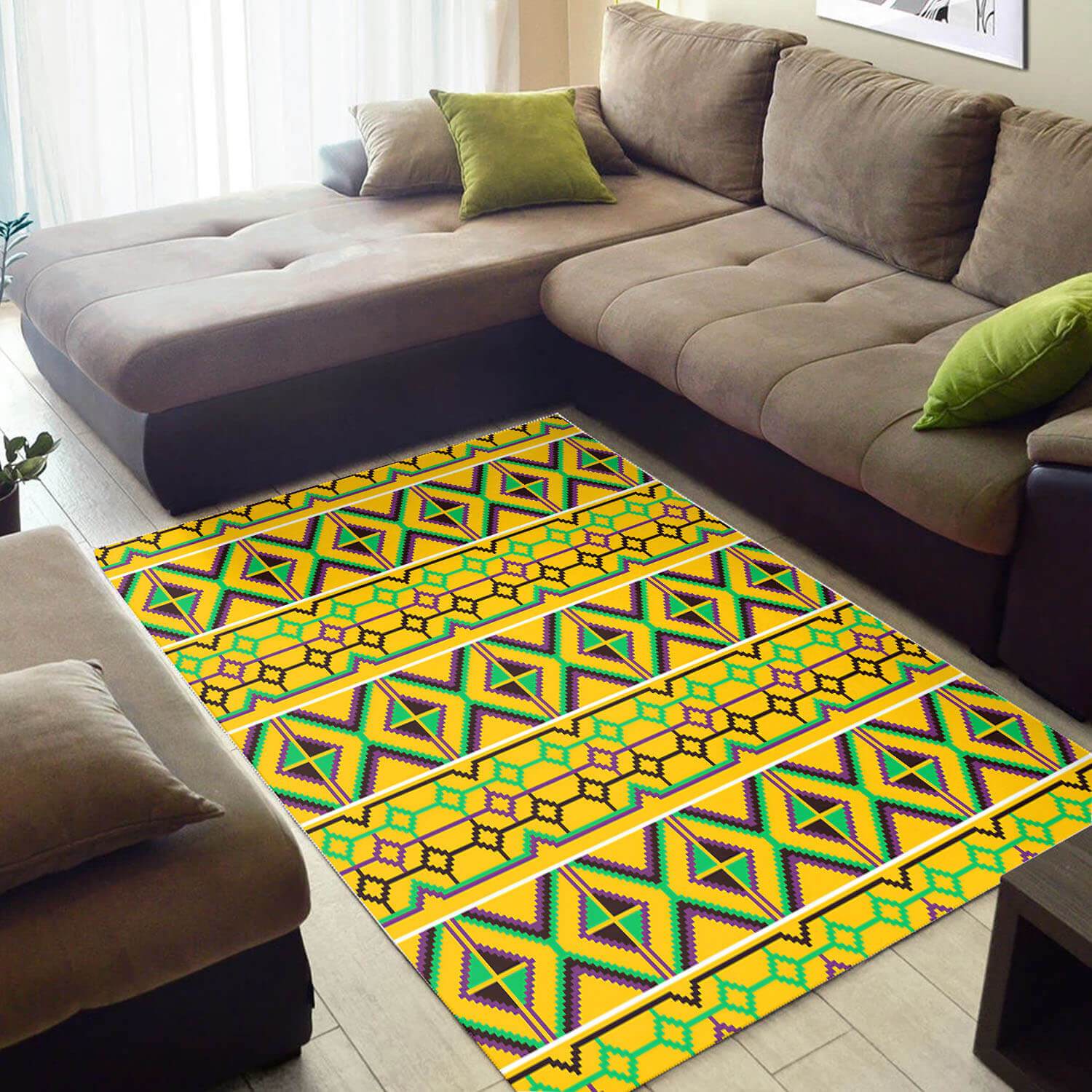 Trendy African Area Rug Colorful Afro American Afrocentric Art African Large Rug African House Decor WBG3499