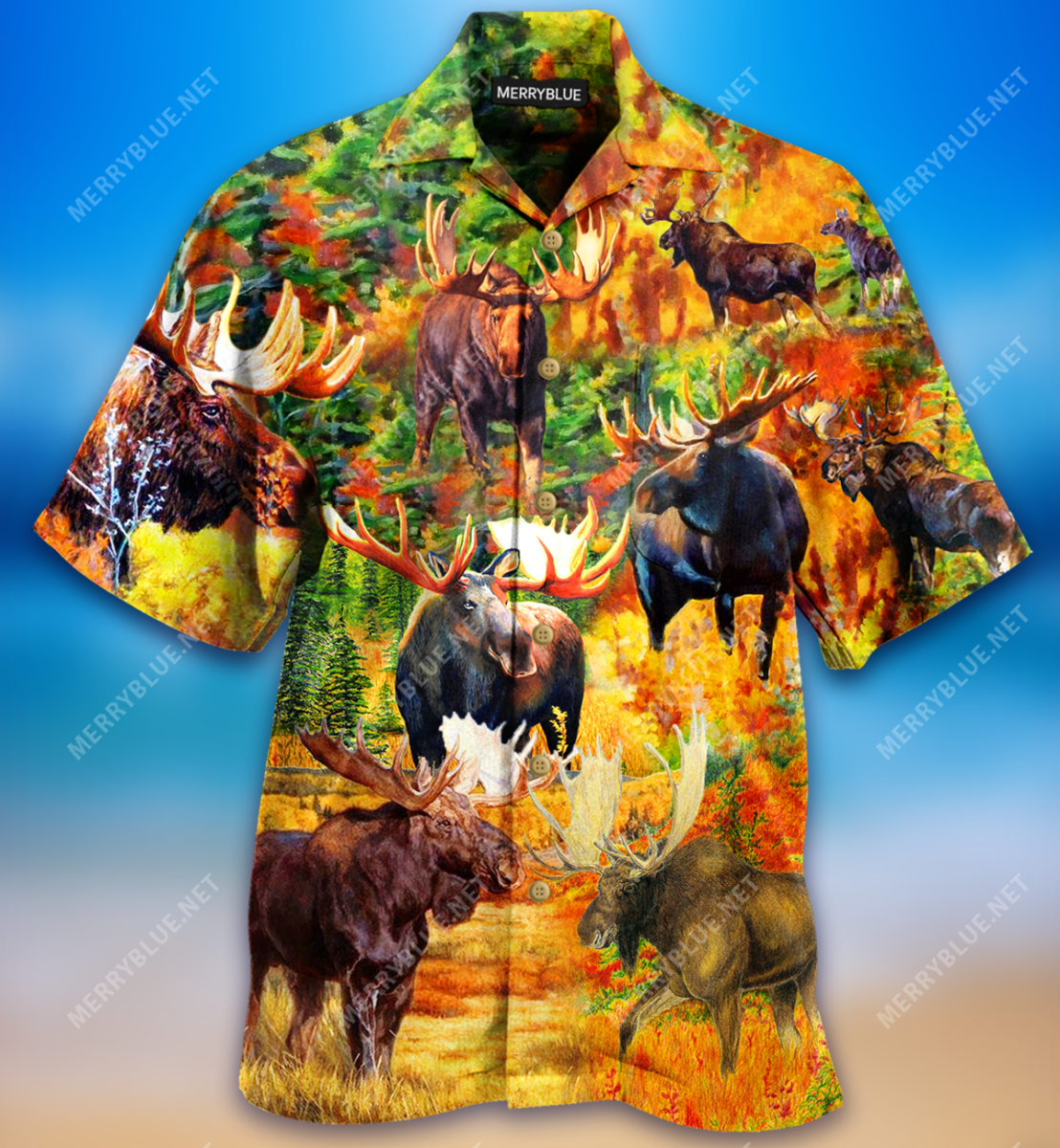 Herd Of Bison In Fall Unisex Hawaii Shirt Ha13489