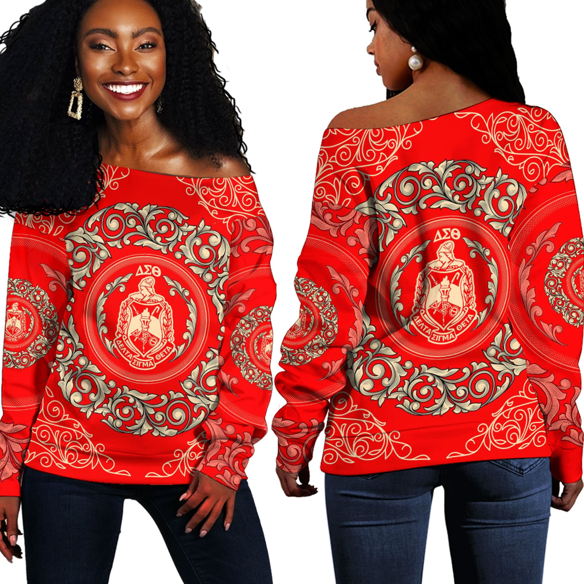 Africa Zone Clothing – Delta Sigma Theta Sorority Off Shoulder Sweaters A35