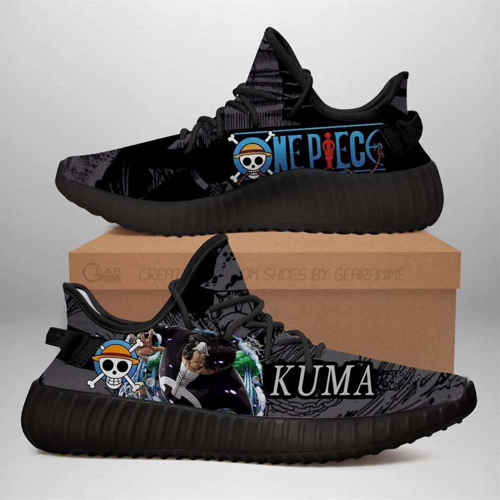 Bartholomew Kuma Yz One Piece Anime Yeezy Black Shoes Sport Sneakers