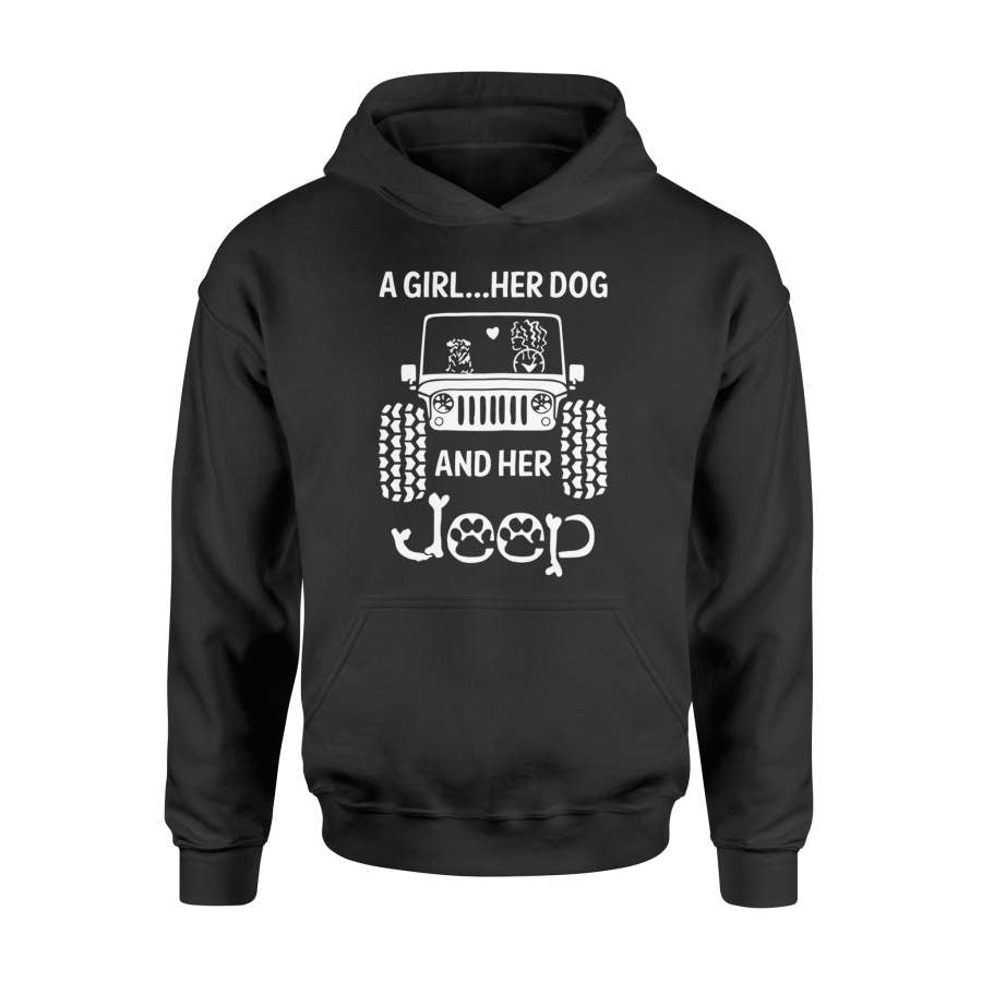 A Girl, A Dog And Her Jeep Tshirt – Standard Hoodie Lt11