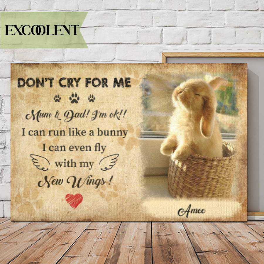 Personalized – Don’t Cry For Me/Us, Mum & Dad! I’m ok! – Rabbits upload Image up to 4 Rabbits Canvas/Canvas with Frame/Poster