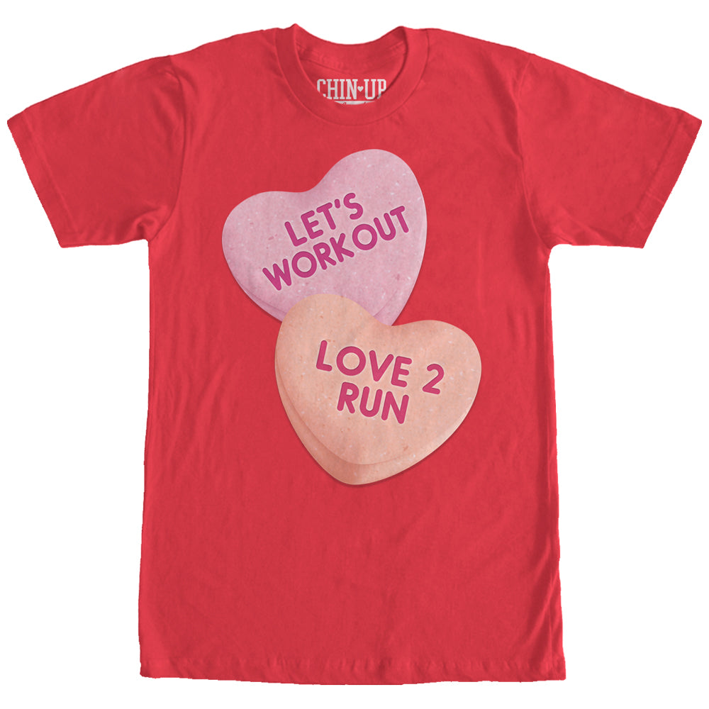 Chin Up Women’S Valentine Heart Candy Workout  Boyfriend Tee