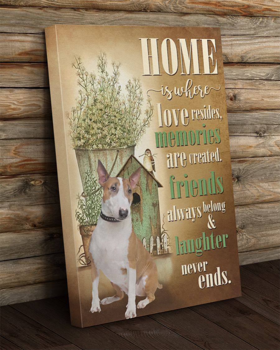 Bull Terrier Home Canvas Gift for Friend Birthday Gift Warm Home Decor Wall Art Visual Art