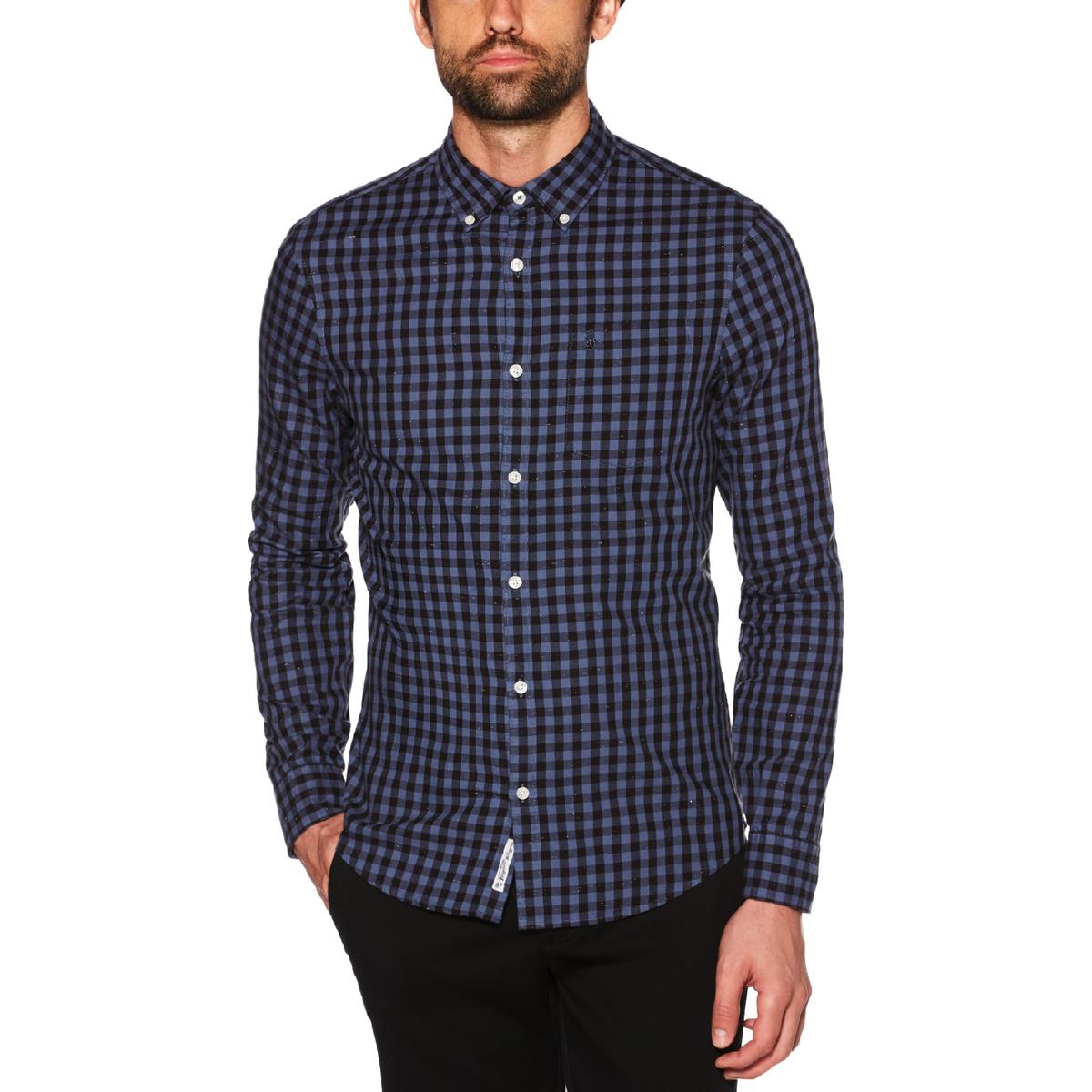 Original Penguin Mens Plaid Long Sleeve Button-Down Shirt