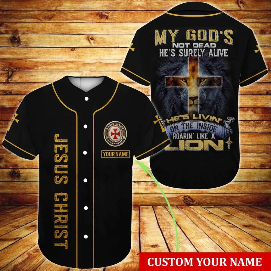 Cross, Lion Baseball Jersey – My God’S Not Dead Custom Baseball Jersey Shirt For Men Women