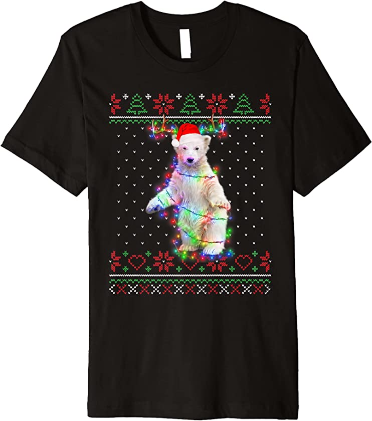 Polar bear Animal Ugly Sweater Christmas Puppy Animal Lover Premium T-Shirt