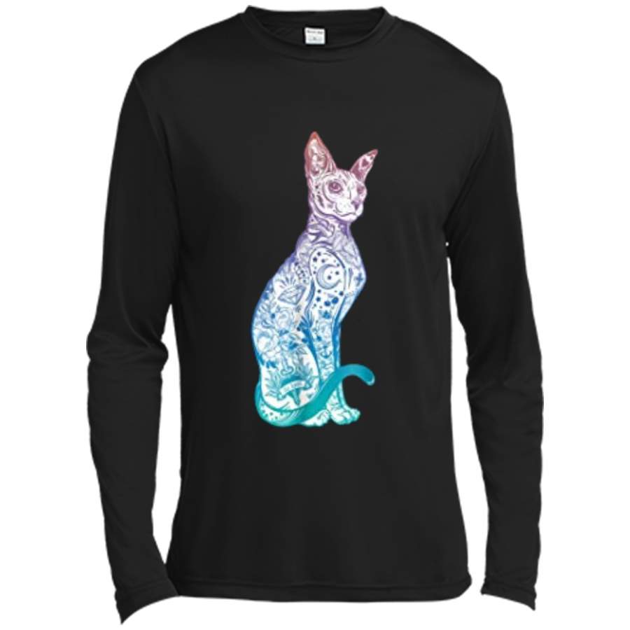 Stay Weird – Pastel Goth Sphynx Cat  – Tattoo Kitten Long Sleeve Moisture Absorbing Shirt