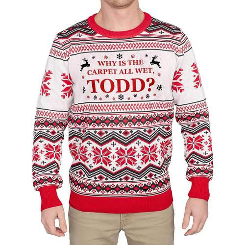 Why Is The Carpet All Wet, Todd? Ugly Christmas Sweater 2021 For Women Men Couple Family Funny Cute Plus Size