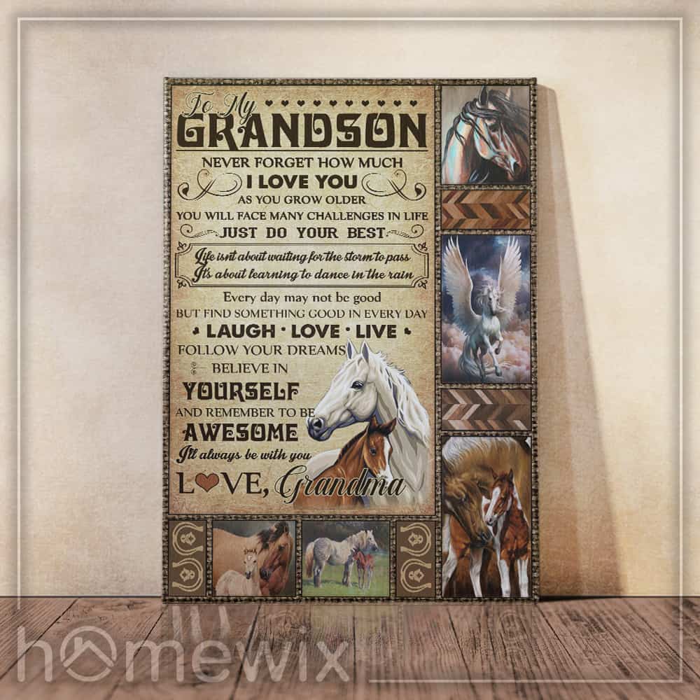 My Grandson, Grandma Horse Canvas And Poster Wall Art | Wall Decor