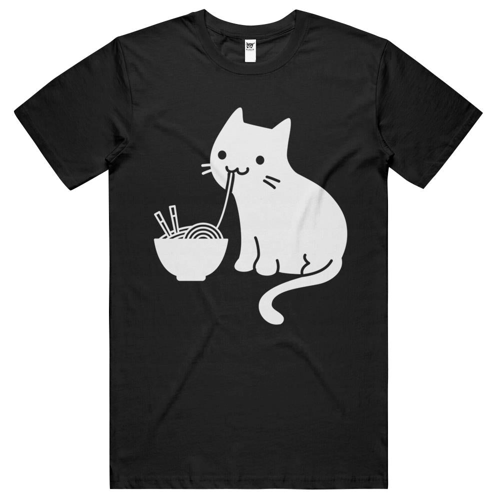 Cute Cat Eating Ramen T Shirts