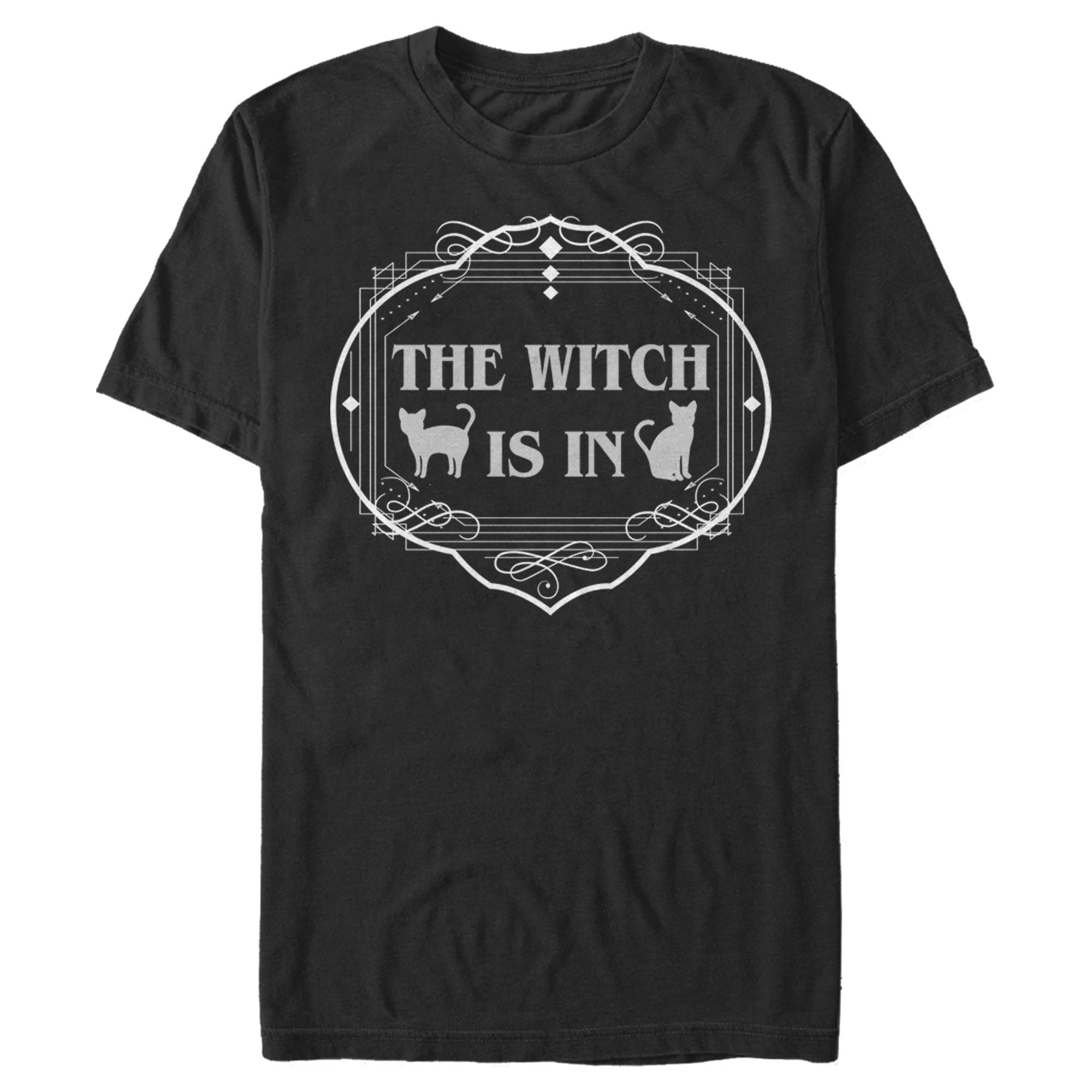 Lost Gods Men’S Halloween The Witch Is In Cats  T-Shirt