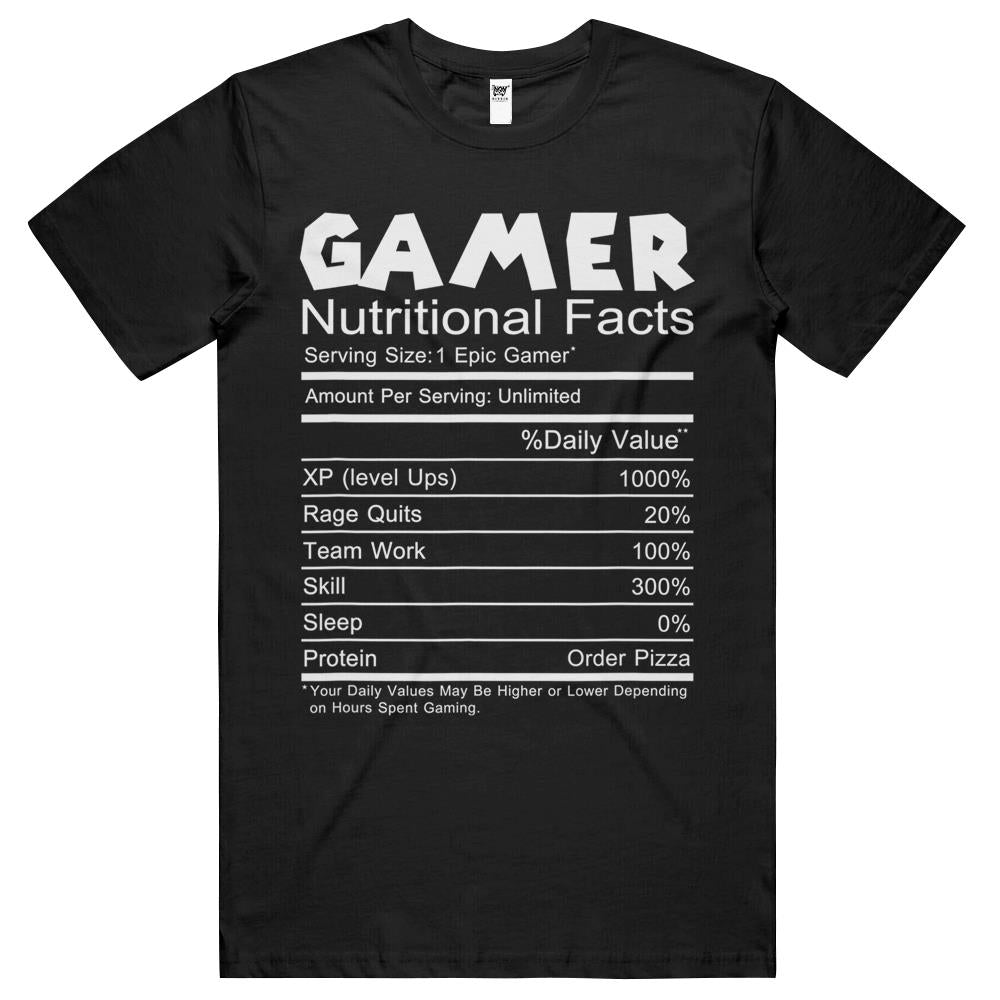 Nutritional Facts Shirt, Gamer Nutrition Facts Shirt, Gamer Nutritional Facts Cool Funny Gamers T Shirts