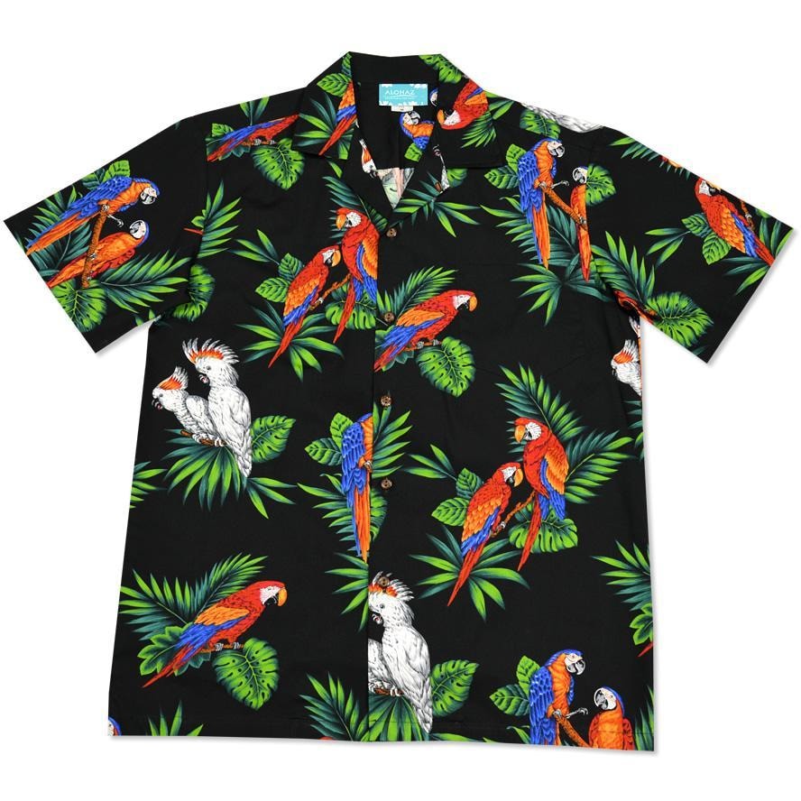 Cockatoo Black Hawaii Cotton Shirt Ha6829