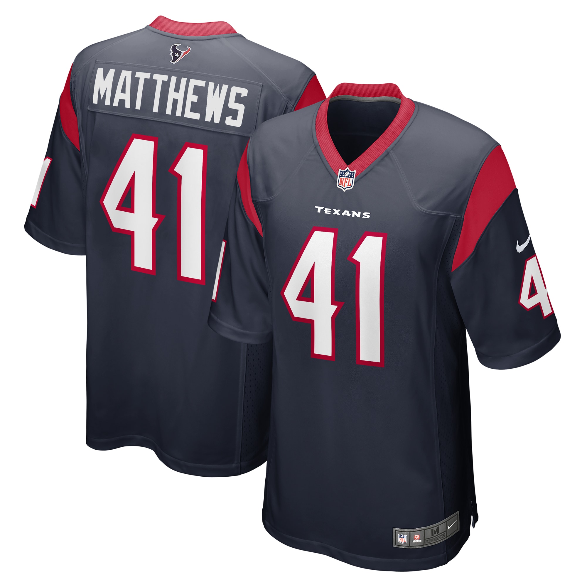 Men’s Houston Texans Jesse Matthews  Navy Team Game Jersey