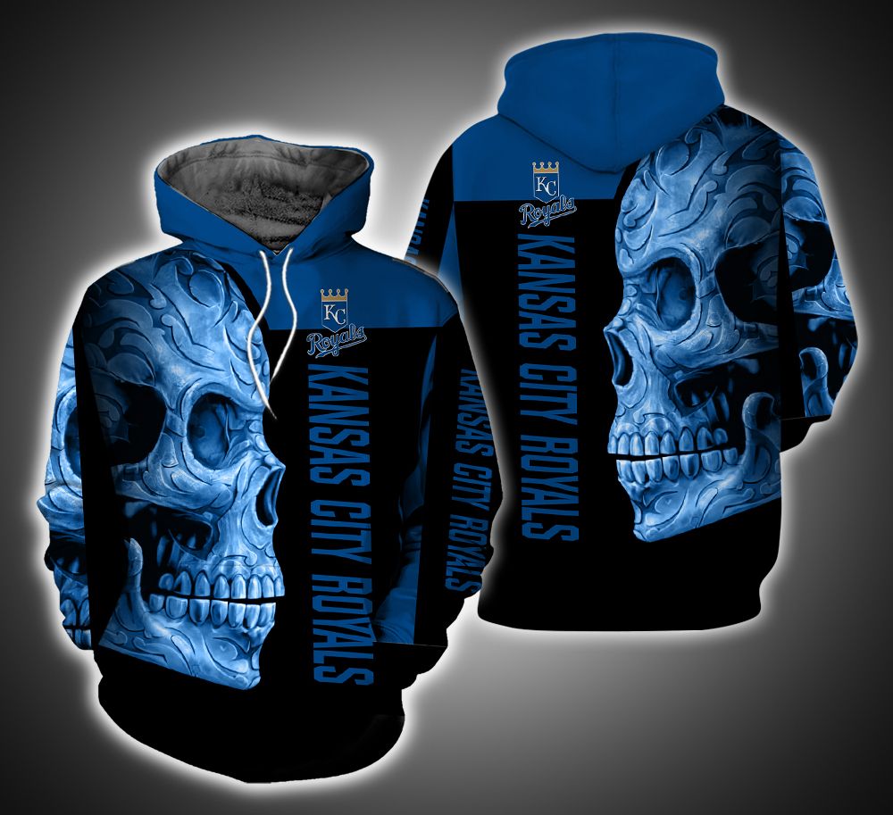 Kansas City Royals Skull Ver.12.15 3D Print Hoodie