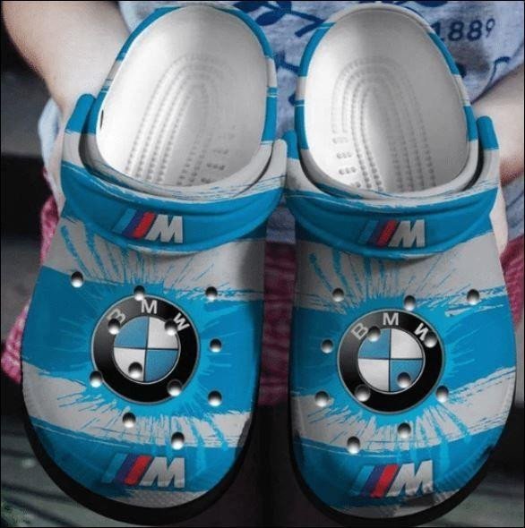 Bmw Car Brand In Blue Crocs Crocband Clog