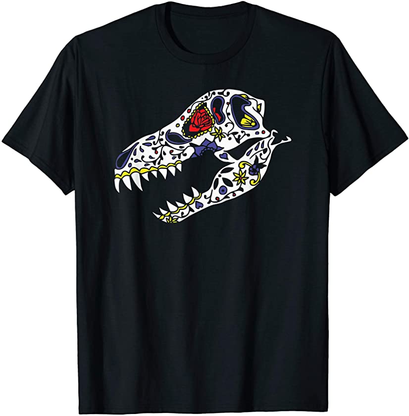 Sugar Skull T-Rex Calavera Dia De Los Muertos Mexico T-Shirt