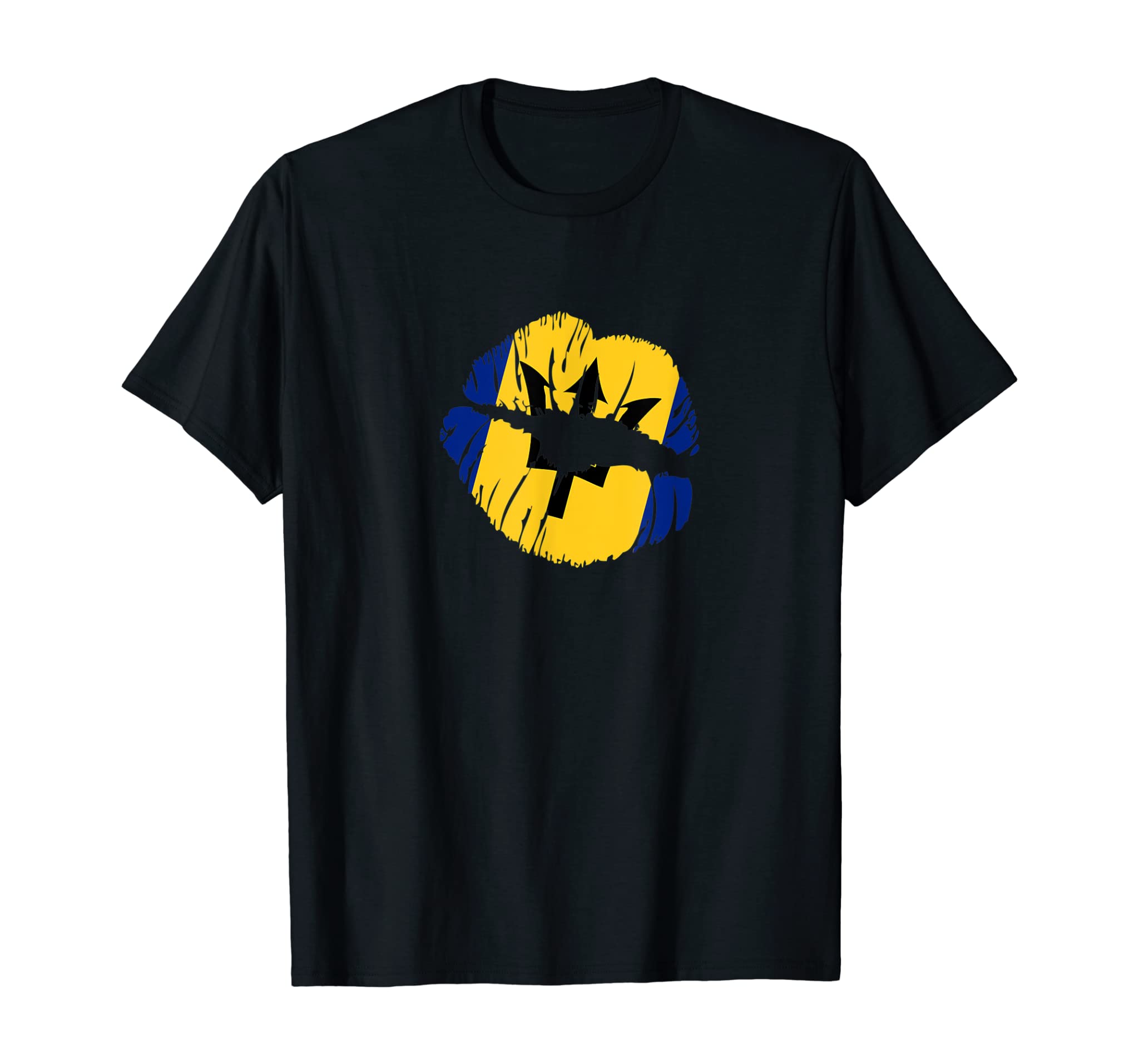 Barbadian Flag Lips Barbados Independence Day T-Shirt