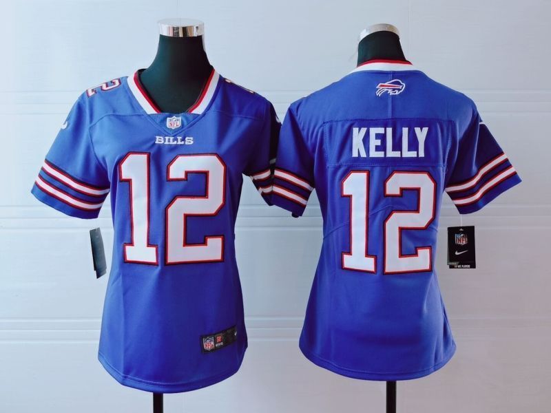 Buffalo Bills Jim Kelly #12 NFL 2020 Indigo Womens Jersey