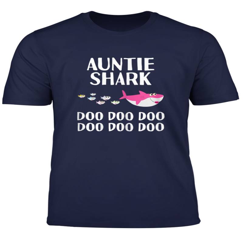 Auntie Shark Doo Doo Christmas Gift Matching Family Pjs T Shirt