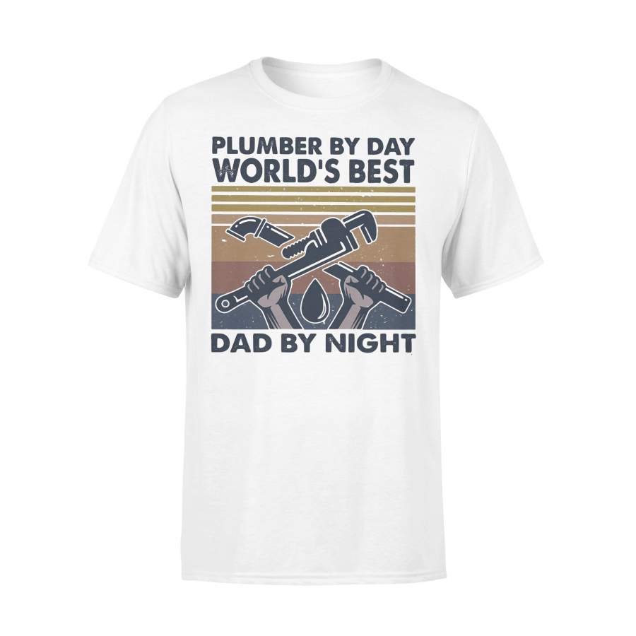Plumber By Day World’S Best Dad By Night Vintage T-shirt