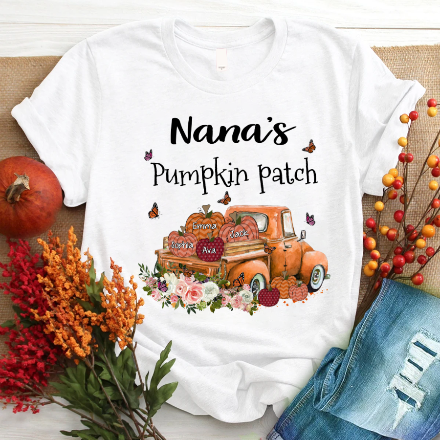 Nana Pumpkin Patch Fall 2021, Personalized Autumn Shirt