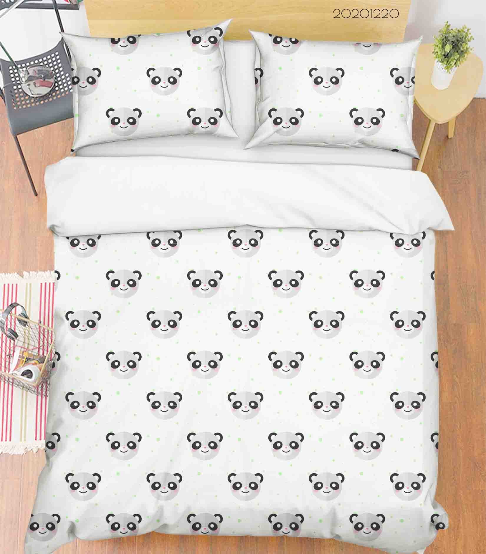 3D Hand Drawn Animal Panda Quilt Cover Set Bedding Set Duvet Cover Pillowcases 39