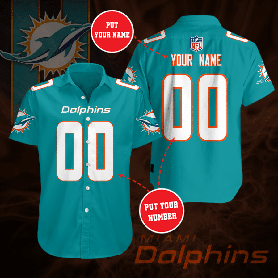 Personalized Miami Dolphins Team All Over Print 3D Hawaiian Shirt-Blue