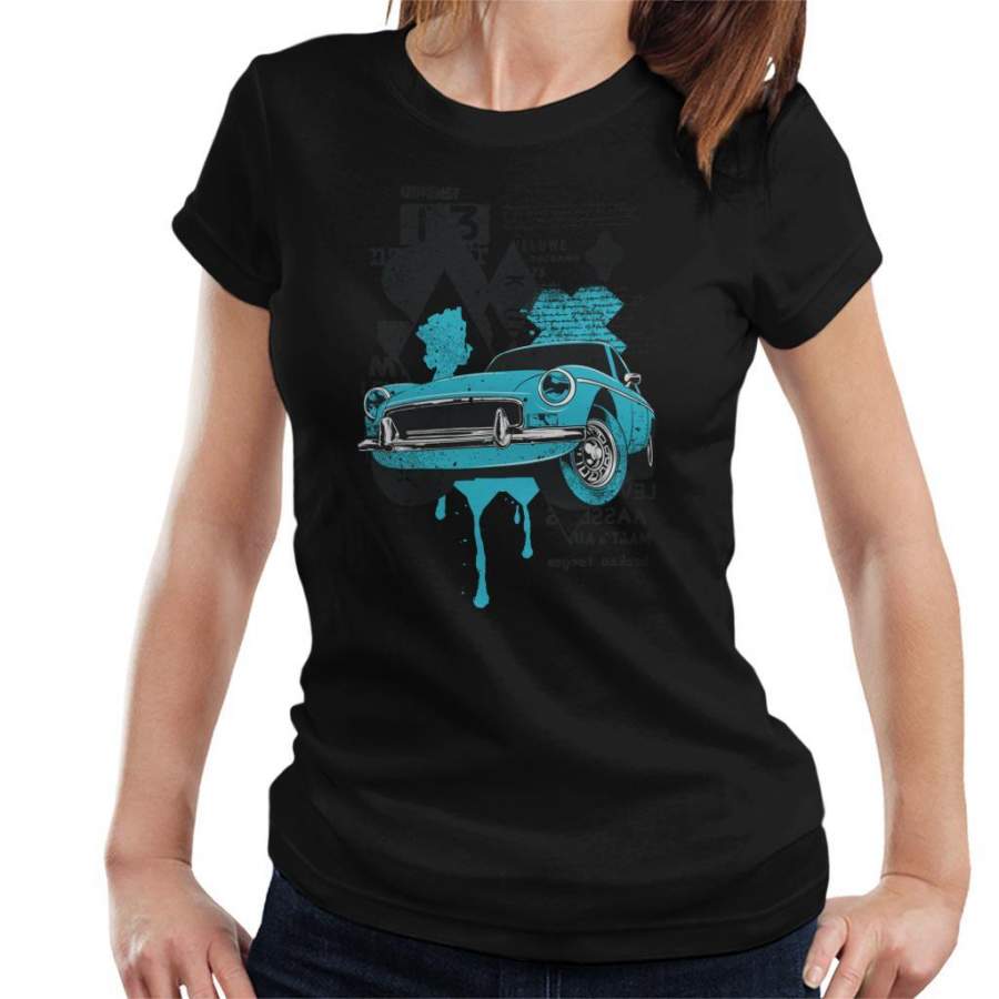 Blue Vintage Car Collage Women’s T-Shirt