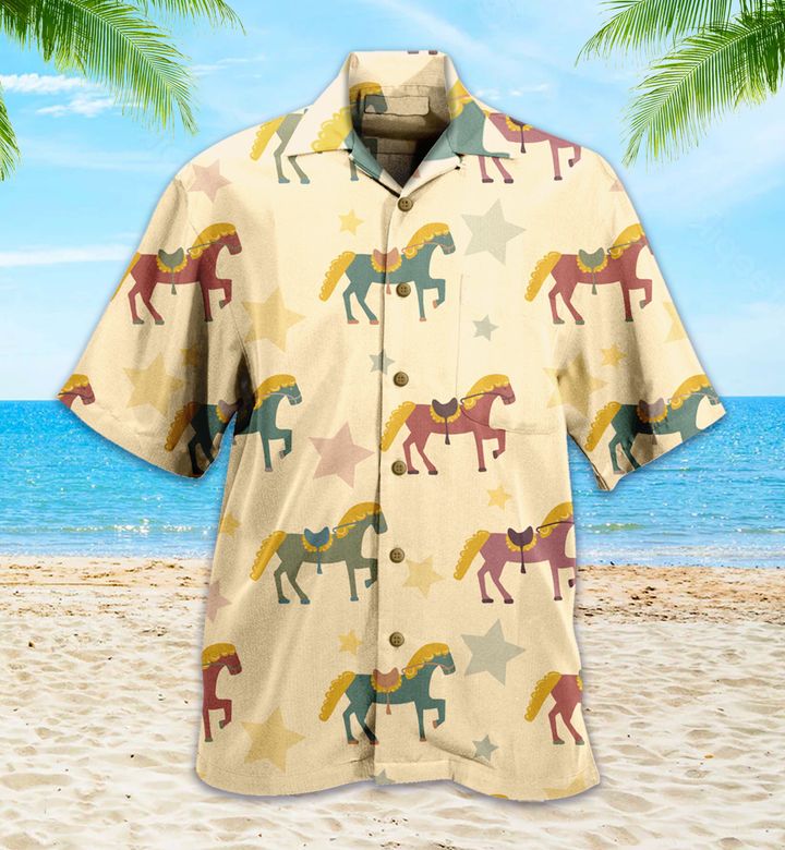 Horse On Yellow Hawaii Shirt Ha44772