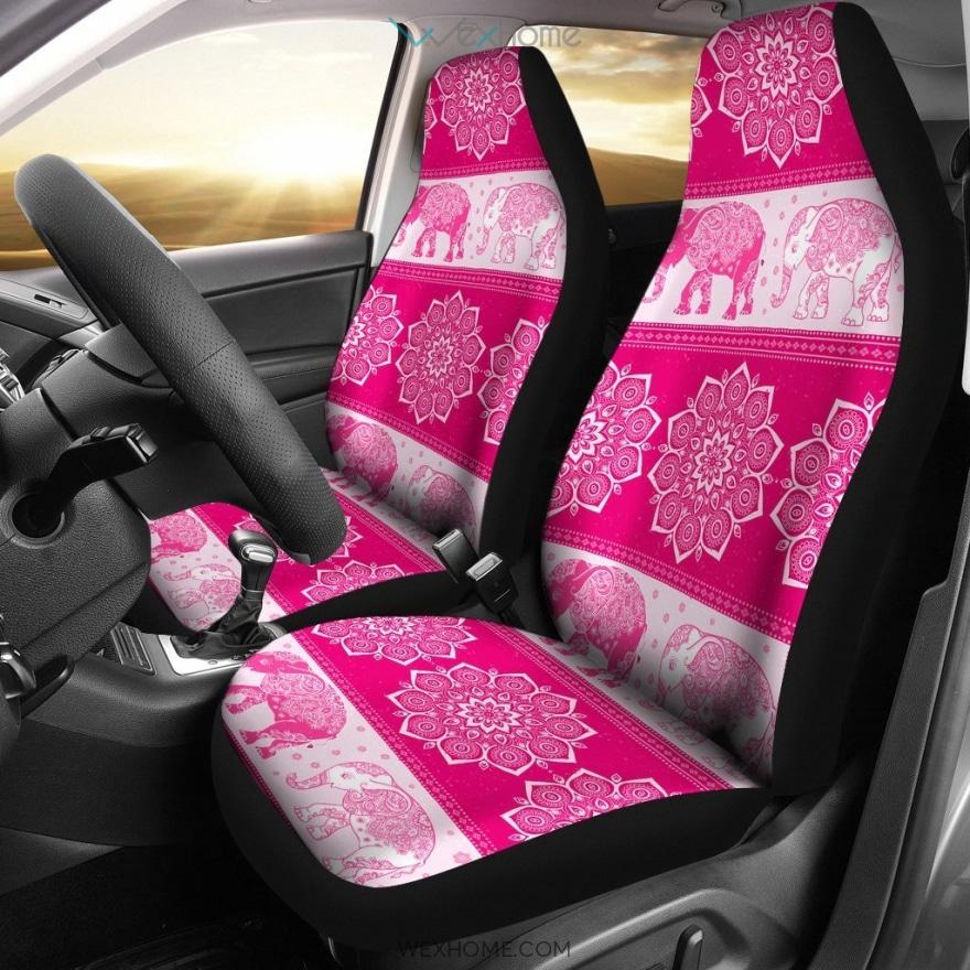 Flower Mandala Elephant Car Seat Covers Unique Car Gift 2021