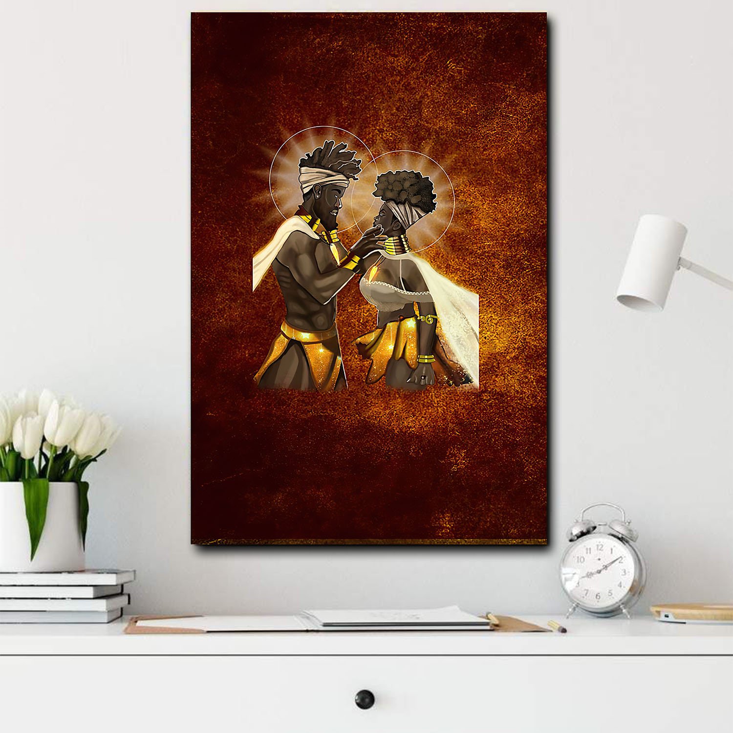 African Fashion Canvas Falling In Love Home Decor