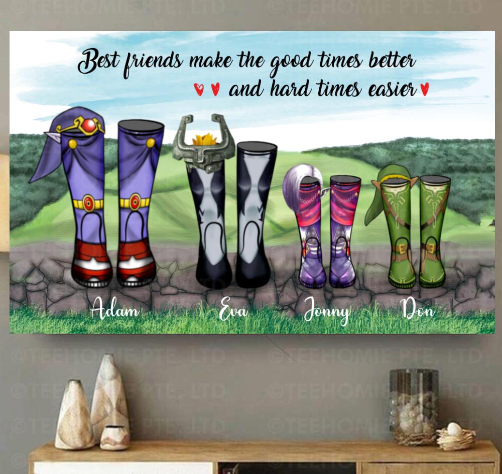 Personalized Canvas Poster Wall Art The Legend Of Zelda – Best Friends Make The Good Times Better And Hard Times Easier
