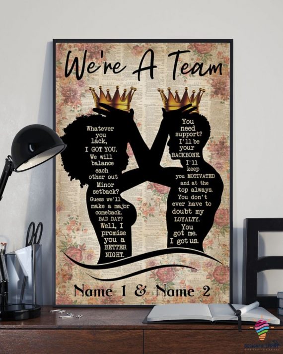 Black King And Black Queen Family Were A Team Vertical Poster Hg