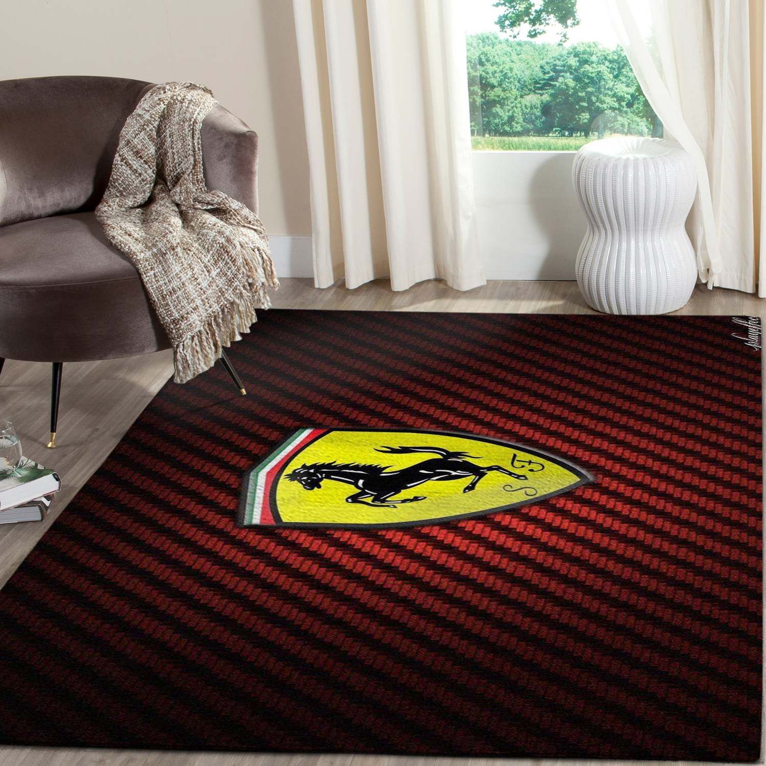 Ferrari Logo SuperCars Area Rugs Living Room Carpet FN121222 Local Brands Floor Decor