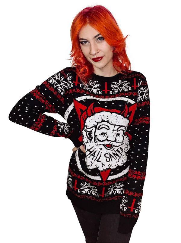 Women’S Hail Santa Ugly Christmas Sweater By Too Fast