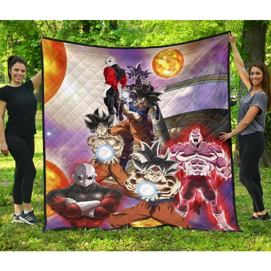 Dragon Ball Anime Premium Quilt | Db Goku Vs Jiren Fighting For Balls Quilt Blanket Na082403