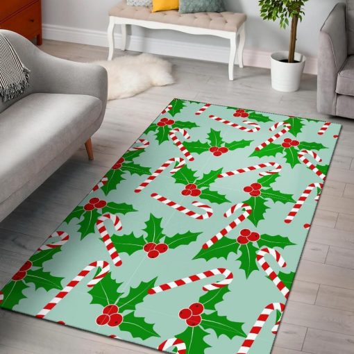 Christmas Candy Cane Pattern Print Area Rug Living Room Rug Home Decor