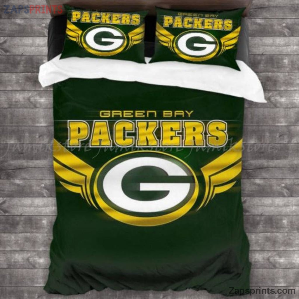 Green Bay Packers Logo V20 3D Printing Bedding Set Gift For Fan Football Lovers